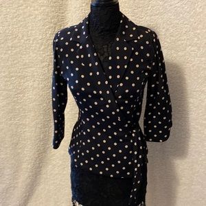Women’s Polka Dot Blazer. Size 4 . Silk